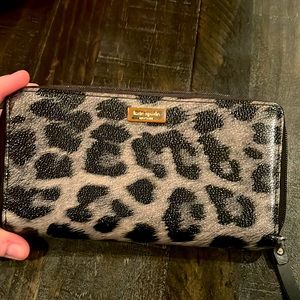 Kate spade black cheetah print wallet